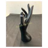 10 KT White Gold Ring with Blue Topaz Size 6 1/2