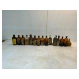 16 Glass Bottles with Labels