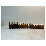 18 Amber Glass Bottles