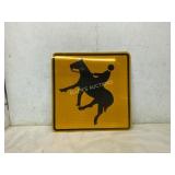 Yellow Reflective Equestrian Road Sign