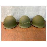 Three Military-Style Helmets