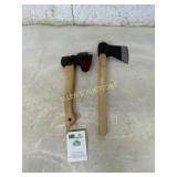 Two Hatchets With Hickory Handles