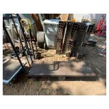 Industrial Steel Flatbed Cart with Handle