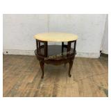 Marble-Top Accent Table with Mesh Panels