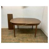 Oval Wood Dining Table with Leaf Insert