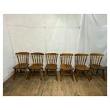 Six Wooden Spindle-Back Chairs
