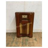 Vintage Wooden Floor Console Radio Case