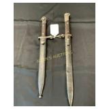 Two Metal Bayonets with Sheaths