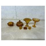 Amber-Colored Depression Glassware Collection