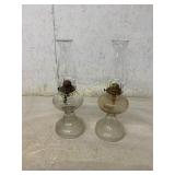 Glass Oil Lamps with Chimneys