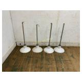 Four Industrial Metal Light Fixtures