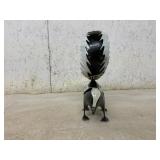 Metal Sculpture of a Skunk with Curved Tail