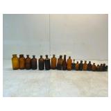 20 Amber Glass Bottles With Cork Stoppers