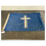 Chaplainï¿½s Flag with Blue Background and White Cro