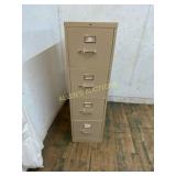 Four-Drawer Beige Metal Filing Cabinet