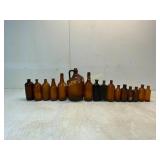 16 Amber Glass Bottles