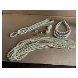 Imitation Pearl Necklaces and Earrings