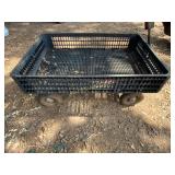 Metal-Frame Utility Cart with Plastic Basket