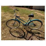 Blue Womenï¿½s Cruiser Bicycle with Step-Through Fra