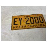 1966 North Carolina License Plate