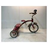 Vintage Red Tricycle with Bell and White Accents