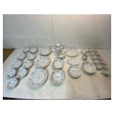 74-Piece China Dinnerware Set with Floral Design
