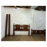 Full-Size Wood Bed Frame with Rails