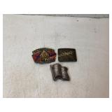 Three Metal Belt Buckles with Various Designs