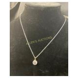 Stainless Steel Necklace with Crystal Pendant