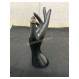 14 KT Yellow Gold Ring with Semi Rubies and Centra