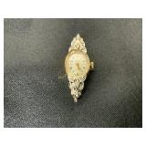 14K Bulova Watch with Diamond Lugs, 23 Jewels