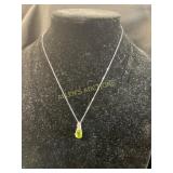 Sterling Silver Pendant with Green Gemstone