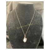 Gold-Tone Pendant Necklace with Stone