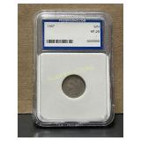 1867 Three-Cent Nickel, PCGS VF-20