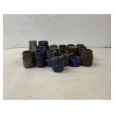 19 Small Blue Glass Jars