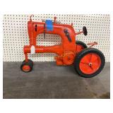 Folk Art Tractor With Red Finish