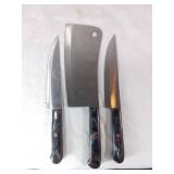 3-Piece Damascus Butcher Knife Set