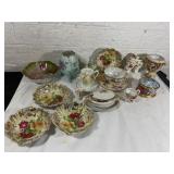 Decorative Porcelain Pieces with Floral Designs