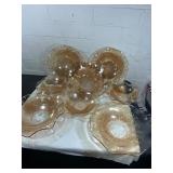 Amber Glass Serving Bowls