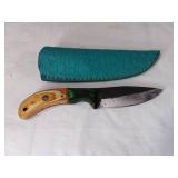 Damascus Blade Knife with Custom Sheath