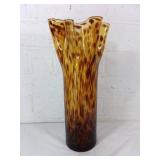Fenton Amberina-Style Ruffled Glass Vase