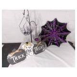 Halloween Decor Lot with Spider Web Details