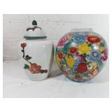 Chinese Ceramic Vases with Floral Designs