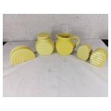 Yellow Ceramic Bee Hive Table Set