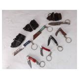 7 Damascus Steel Keychain Knives