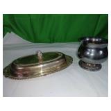 Silver-Plated Serving Dish and Vase