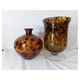 Bombay Glass Vases with Tortoiseshell Pattern