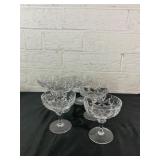 Six Cut Crystal Champagne Coupes