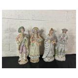 Four Hand-Painted Porcelain Figurines
