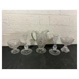 5 Clear Pressed Glass Pieces